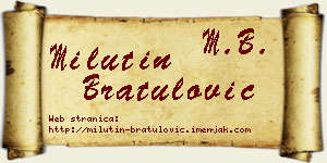 Milutin Bratulović vizit kartica